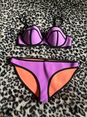 triangl swimwear Coral Bikini Bottom with Black Trim